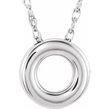 Load image into Gallery viewer, Sterling Silver 10 mm Circle 18&quot; Necklace
