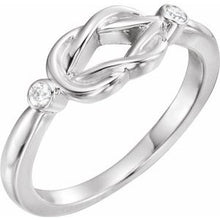 Charger l'image dans la galerie, Sterling Silver .06 CTW Diamond Knot Ring

