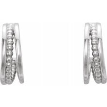 Load image into Gallery viewer, Sterling Silver Beaded Hoop Earrings
