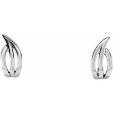 Load image into Gallery viewer, Sterling Silver Freeform J-Hoop Earrings

