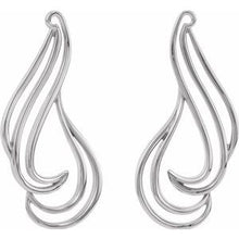 Load image into Gallery viewer, Sterling Silver &amp; 14K White Freeform Earrings
