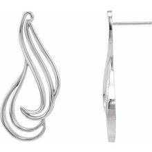 Charger l&#39;image dans la galerie, Sterling Silver &amp; 14K White Freeform Earrings
