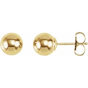 Ball Earrings with Bright Finish