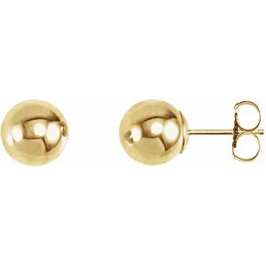 Ball Earrings with Bright Finish