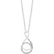 Charger l&#39;image dans la galerie, Sterling Silver .05 CTW Diamond Freeform 16-18&quot; Necklace

