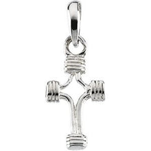 Load image into Gallery viewer, Sterling Silver 14.75x10 mm Tubular Cross Pendant without Packaging
