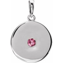 Load image into Gallery viewer, Sterling Silver Tourmaline Disc Pendant
