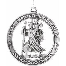 Load image into Gallery viewer, Sterling Silver 29 mm St. Christopher Medal
