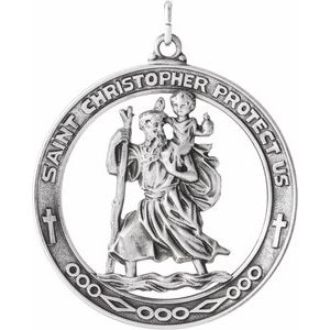 Sterling Silver 29 mm St. Christopher Medal