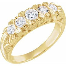 Charger l&#39;image dans la galerie, Bande d&#39;anniversaire en diamant jaune 14K 3/4 CTW
