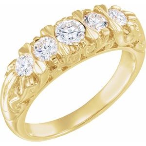 Bande d'anniversaire en diamant jaune 14K 3/4 CTW