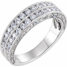 Charger l&#39;image dans la galerie, Bague anniversaire platine 3/4 CTW diamant
