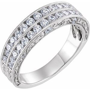 Bague anniversaire platine 3/4 CTW diamant