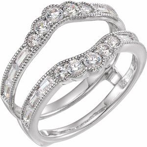 14K White 1 CTW Diamond Ring Guard