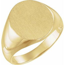 Load image into Gallery viewer, 18K Yellow 18x16 mm Oval Signet Ring
