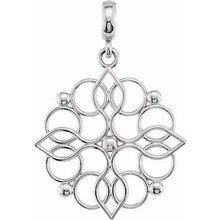 Load image into Gallery viewer, Sterling Silver 27x18.75 mm Floral-Inspired Pendant
