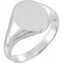 Load image into Gallery viewer, Sterling Silver 12x10 mm Oval Signet Ring
