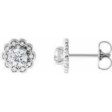 Load image into Gallery viewer, 14K Yellow 5/8 CTW Diamond Halo-Style Earrings

