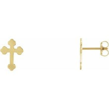 Load image into Gallery viewer, 14K Yellow Cross Earrings
