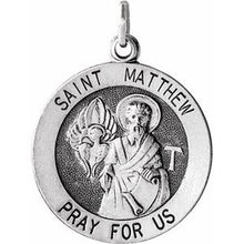 Load image into Gallery viewer, Sterling Silver 18 mm Round St. Matthew Medal
