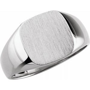 Sterling Silver 10 mm Square Signet Ring