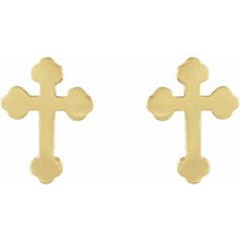 Load image into Gallery viewer, 14K Yellow Cross Earrings
