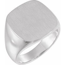 Charger l&#39;image dans la galerie, Chevalière Carrée 14K Blanc 18 mm
