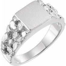 Charger l'image dans la galerie, Sterling Silver 9 mm Square Nugget Signet Ring
