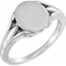 Charger l'image dans la galerie, Sterling Silver 12x10 mm Oval Signet Ring
