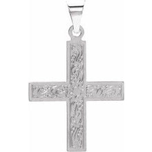 Load image into Gallery viewer, 14K White 15.5x14 mm Greek Cross Pendant
