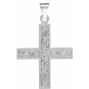 14K White 15.5x14 mm Greek Cross Pendant