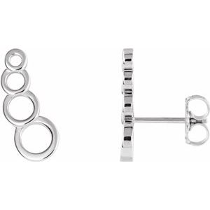 Sterling Silver Geometric Ear Climbers