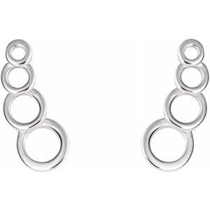 Sterling Silver Geometric Ear Climbers