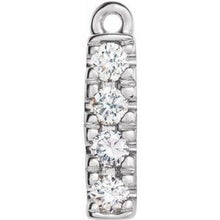 Load image into Gallery viewer, 14K White .05 CTW Diamond Bar Dangle
