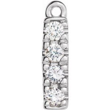 Charger l&#39;image dans la galerie, 14K White .05 CTW Diamond Bar Dangle
