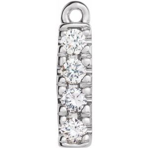 14K White .05 CTW Diamond Bar Dangle