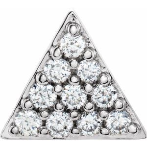 14K White .05 CTW Diamond Cluster Triangle Dangle
