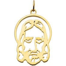 Load image into Gallery viewer, 10K Yellow Silhouetted Face of Jesus Pendant

