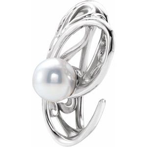 Freeform Scroll Pearl Pendant 