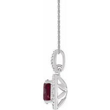 Load image into Gallery viewer, Sterling Silver Lab-Grown Ruby &amp; .01 CTW Diamond 18&quot; Necklace
