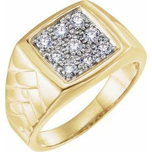 Load image into Gallery viewer, 14K Yellow/White 5/8 CTW Diamond Cluster Ring
