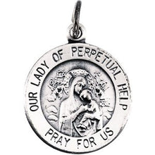 Load image into Gallery viewer, Sterling Silver 15 mm Round Our Lady of Perpetual Help Medal
