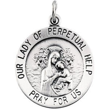 Load image into Gallery viewer, Sterling Silver 18 mm Round Our Lady of Perpetual Help Medal
