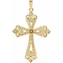 Load image into Gallery viewer, 14K Yellow 5/8 CTW Diamond Cross Pendant
