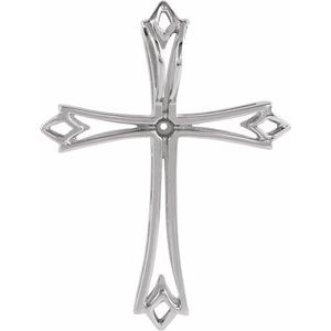 Sterling Silver 42x32 mm Cross Pendant