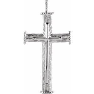 Sterling Silver 39x23 mm Cross Pendant