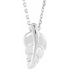 Load image into Gallery viewer, Sterling Silver 14.5x7.2 mm Leaf 16-18&quot; Necklace
