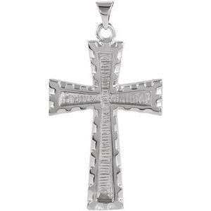 Sterling Silver 34x23 mm Cross Pendant