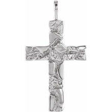 Load image into Gallery viewer, Sterling Silver 27x18 mm Nugget Cross Pendant
