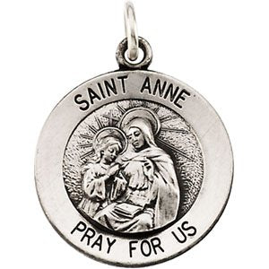 Sterling Silver 18 mm St. Anne Medal